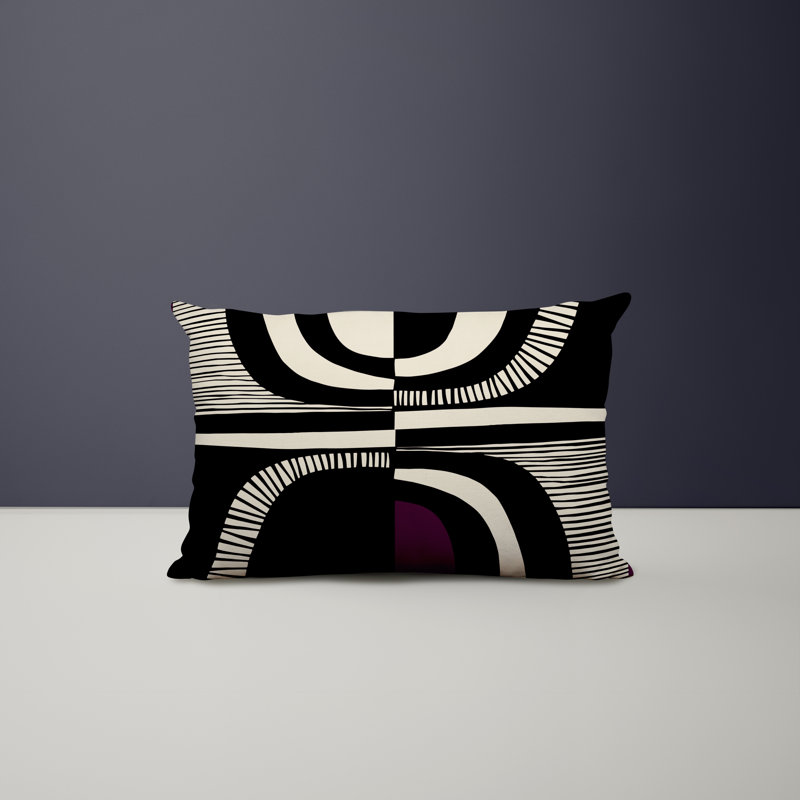 Housse et insert de coussin rectangulaire intérieur / extérieur en polyester / mélange de polyester Chamu, Mauve