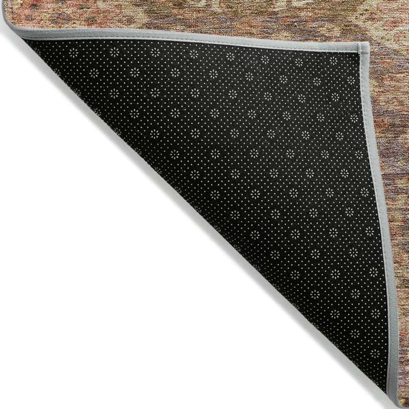 Tapis intérieur / extérieur damassé brun et brun clair 10 pi x 14 pi