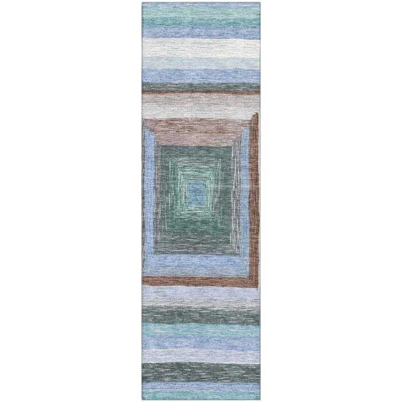 Premium Machine Washable Millbrook AMF1957 Geometric Rug, Runner 2'3" x 7'6"