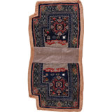 Antique Chinese Horse Saddle Cover Blue Color Rug