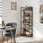 Jasiana Foldable Steel Shelving Unit, 62” H × 24” W Narrow Storage Rack with Removable MDF Shelves, 5-Tier Industrial Collapsible Bookcase with Heavy-Duty Steel Frame for Small Spaces, Home Office & Living Room, Rustic Brown-1389265969