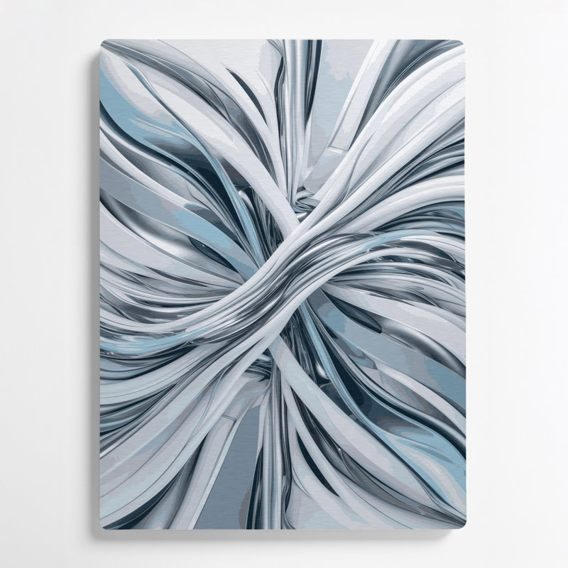 Digital Abstraction 33 Grey Metal Wall Art, 14" H x 11" W