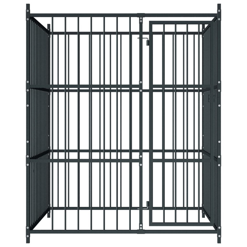 Mirfield Steel Kennel With Door, 185cm H x 150cm W x 150cm D