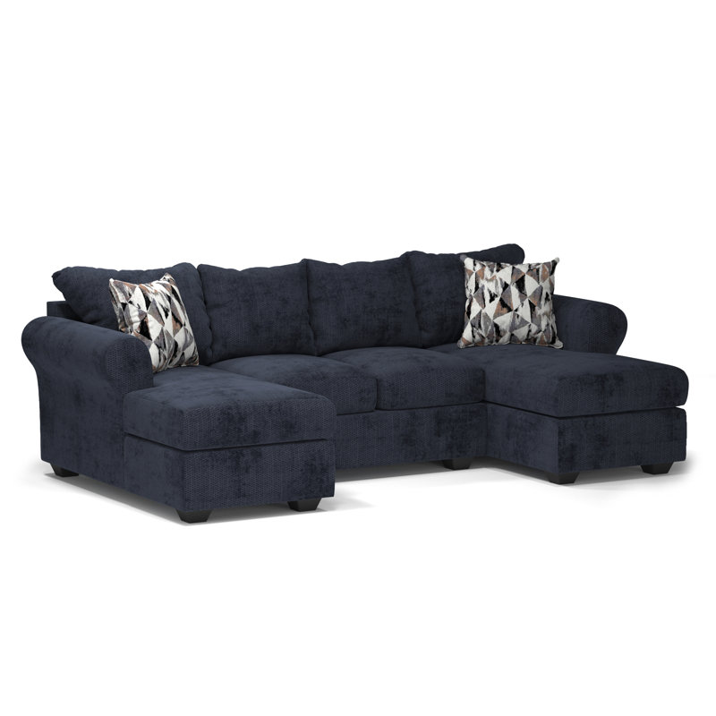 Aunyae Double Chaise Sectional, Bleu