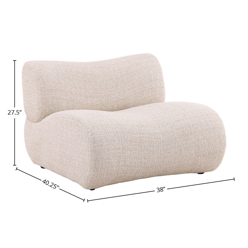 Oasis Polyester Boucle Fabric Occasional Chair, Sand