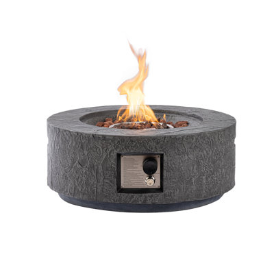 28" Round Concrete Propane Fire Pit Table
