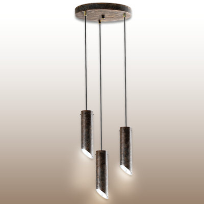 Luminaire suspendu en métal réglable à 3 lumières à hauteur réglable