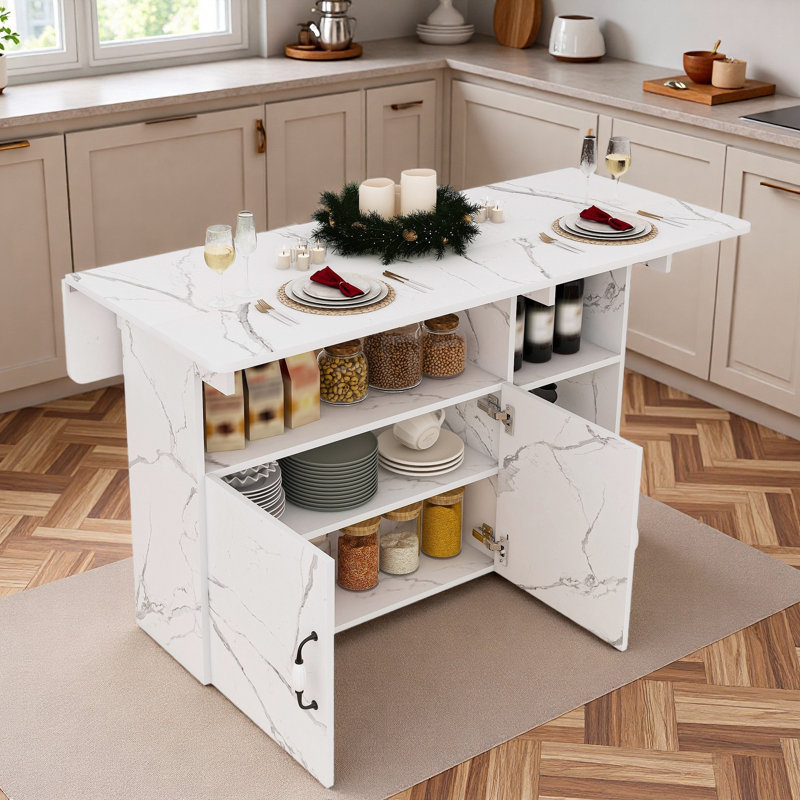 Table pliante multifonctionnelle avec tablettes et roulettes de rangement