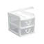 Mini-organisateur de bureau 2 tiroirs avec plateau rabattable Grace Living, blanc (paquet de 4)