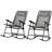 Outsunny 2 Piece Outdoor Rocking Chair Set, Patio Folding Lawn Rocker Set With Headrests For Yard, Patio, Deck, Backyard-464933081