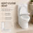 Modern Ceramic One Piece Toilet, 12-Inch Rough-In, 1.1/1.6 GPF Dual Flush Elongated Toilet with Soft-Close Quick-Release Seat, Easy Clean White Bathroom Toilet
