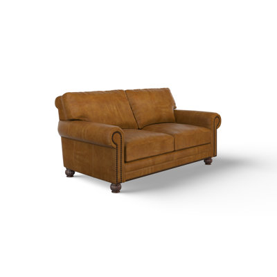 Charleston 82" Deeper and Wider 100% Full Top Grain Leather Loveseat