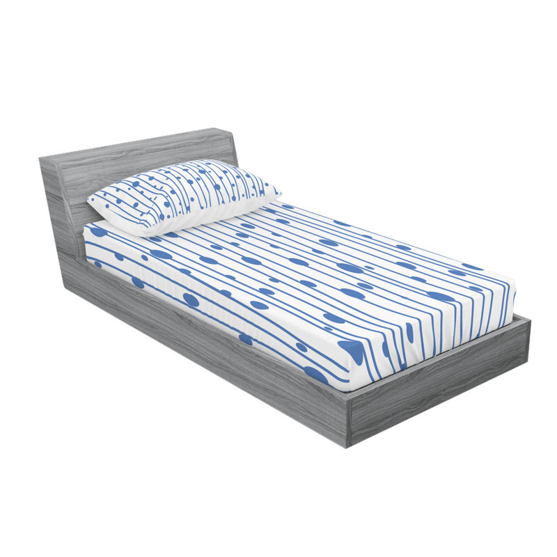 Microfiber Geometric Sheet Set, Twin Sheet Set with Fitted Sheet