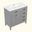 36" Bathroom Vanity With Sink Combo, Grey Bathroom Cabinet With Drawers, Solid Frame And MDF Board