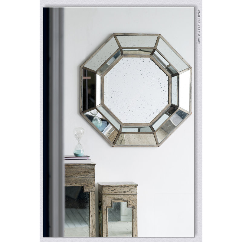 Miroir d'appoint octogonal de 40 po x 40 po, miroir Mid-Century moderne, pour salon, entrée, chambre à coucher, couloir