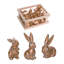  Ensemble de 12 lapins de Pâques en résine en bronze de 4,75 po