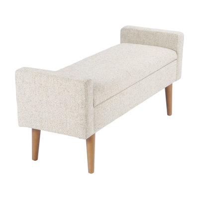  Fulton Storage Bench - Textured Cream Fabric