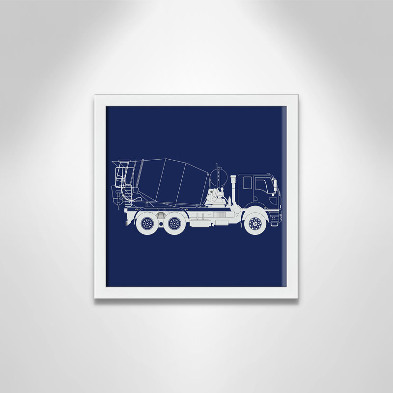 Camions Camions 1, art encadré, H 12 po x l 12 po x P 1,18 po, Encadré de boîte blanc