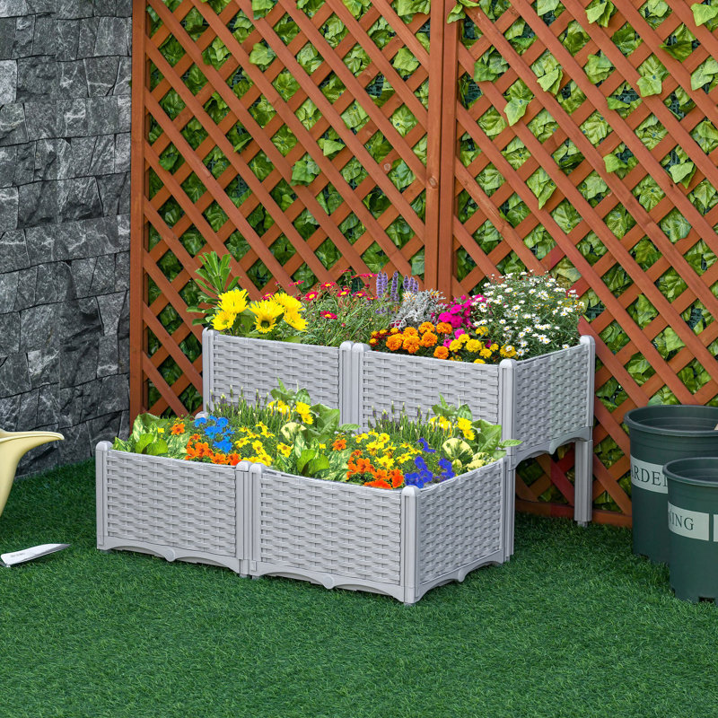 Jardinière surélevée Soudersburg, 4, Gris