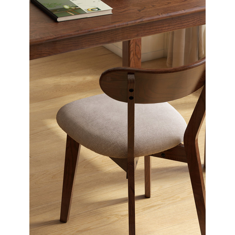 Ensemble de 4 chaises de salle à manger, Beige, Brun