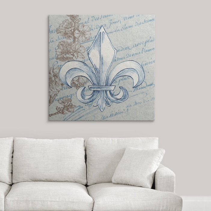 « french fleur de lis i », impression, H 20 po x l 20 po x P 1,5 po, Toile