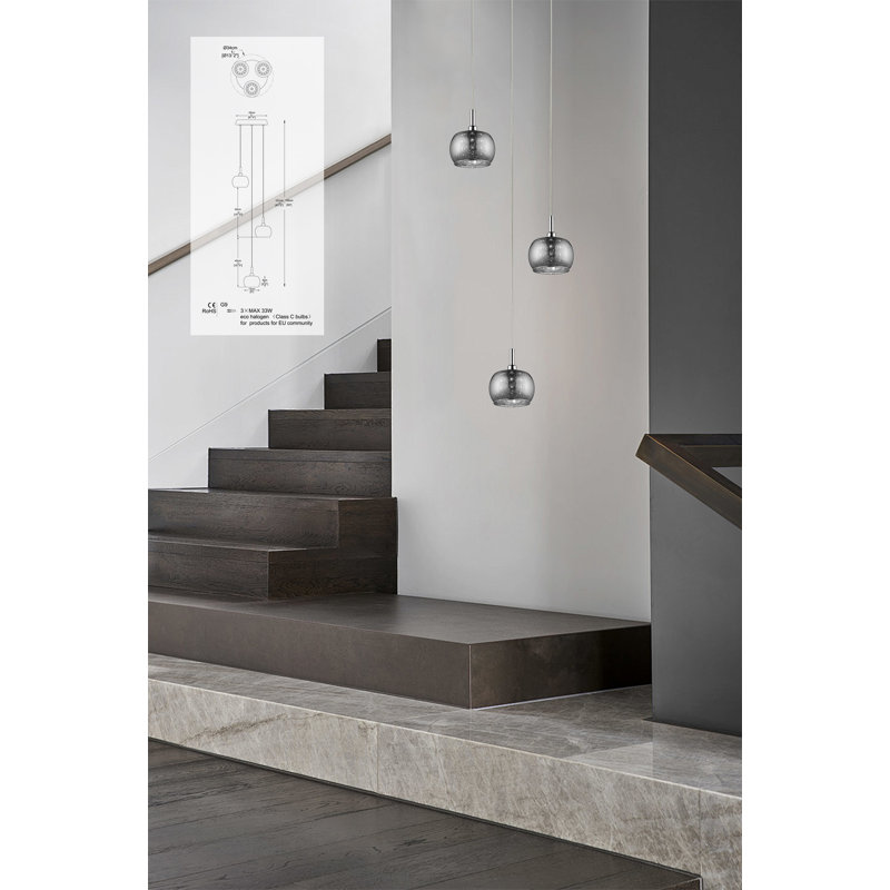Aroosa 3 - Light Chrome Cluster Pendant