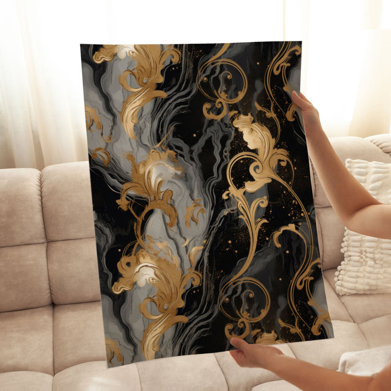 «Abstract Luxe Symphony II», reproduction d'art moderne sans cadre, H 7 po x l 5 po