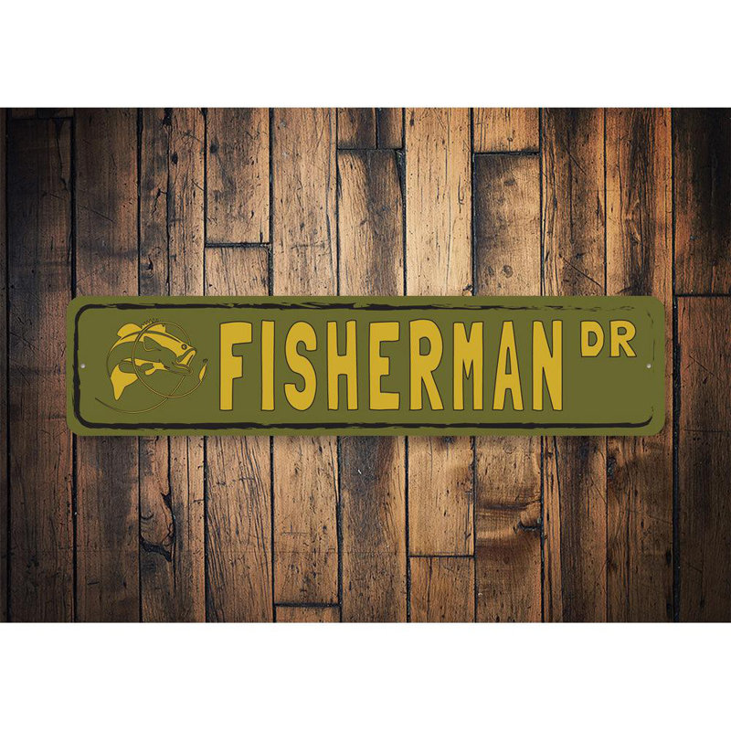 Panneau en aluminium Fisherman Street, H 6 po x l 24 po x P 0,06 po