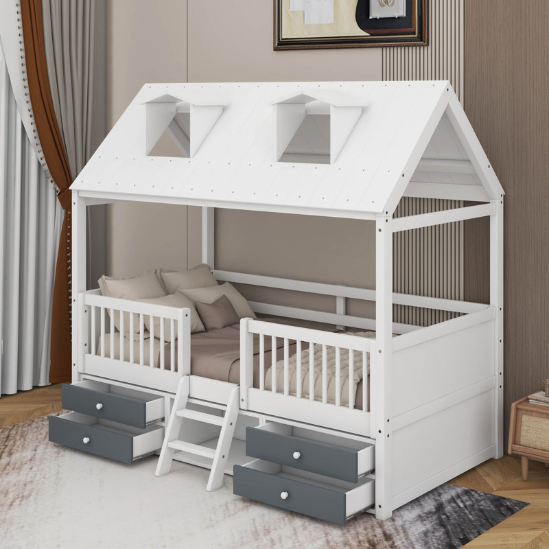 Lit en bois, Lit simple, Blanc