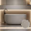 Baignoire de trempage autoportante 51 pouces à surface solide beige avec bonde escamotable-132406521