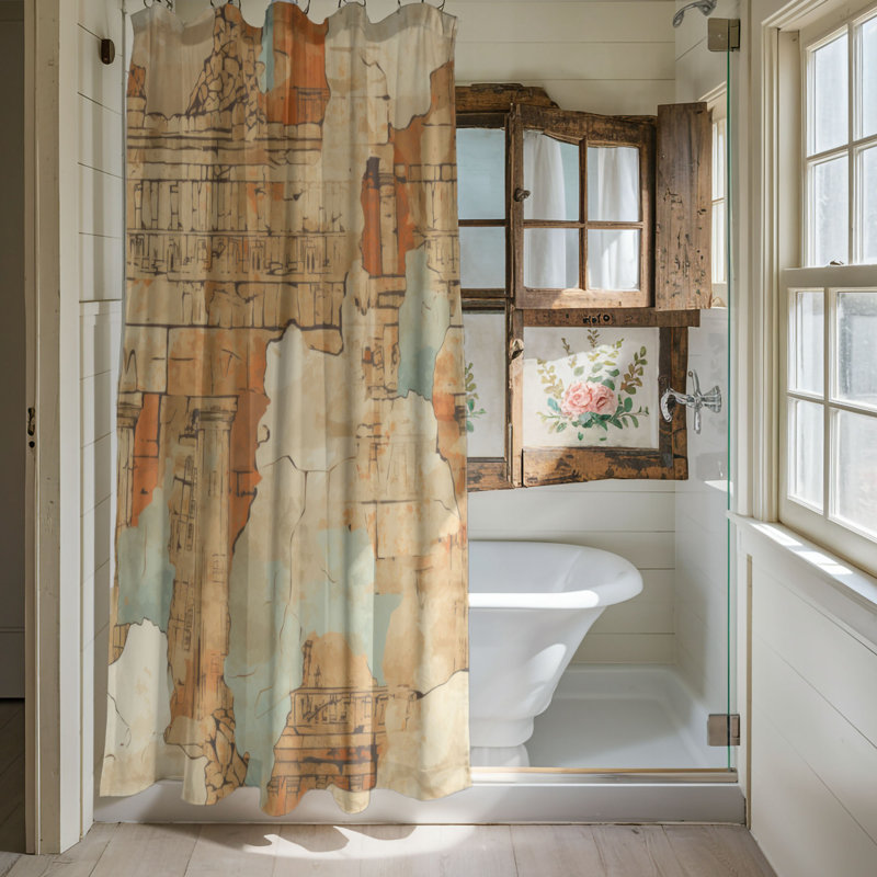 Burgis Shower Curtain, 74"H x 71"W