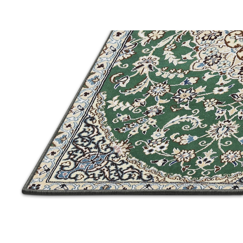 Tapis oriental crème / bleu / vert Cruce, Rectangle 8 pi x 10 pi