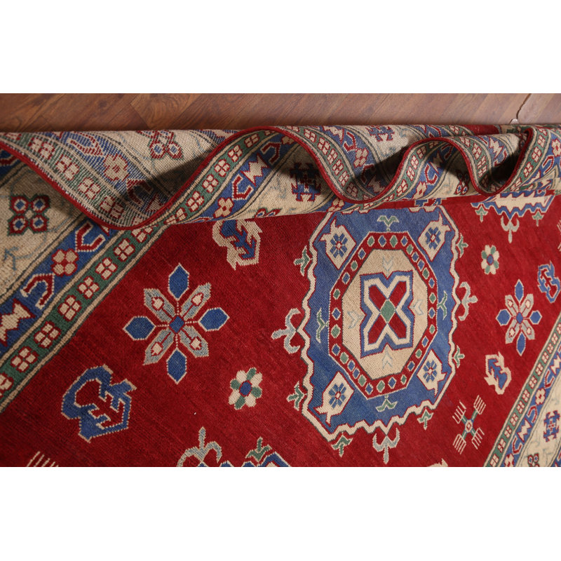 Handmade Red Kazak Oriental Area Rug
