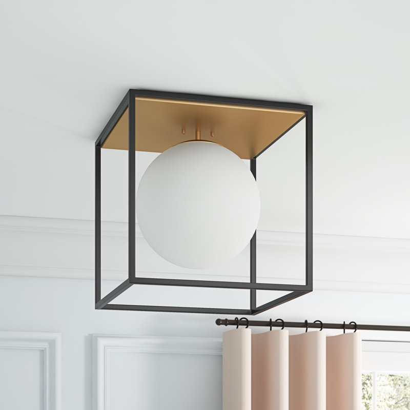 Plafonnier encastré à intensité variable de style Mid-Century 40W Malikhai 1-E26