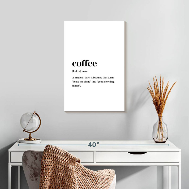 Coffee Typography, 24" H x 16" W