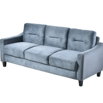 Canapé modulaire en velours gris exquis - 3, coussins épaissis, détachable, espace de vie pour 3 pièces gris, canapé-lit