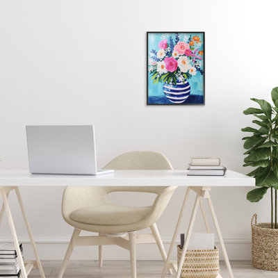 Flowers in Vase Framed Giclee, design by Petal Prints Design