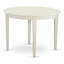 Ensemble de table de salle à manger moderne 5 pièces comprenant une table de cuisine ronde et 4 chaises Parson rembourrées en tissu bleu bébé, lin blanc-463969732
