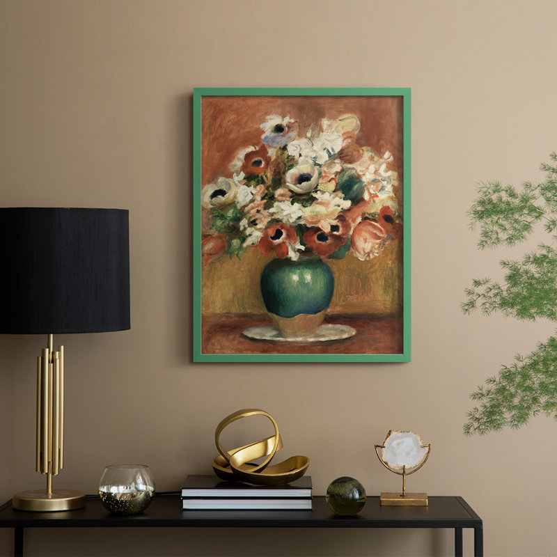 Reproduction florale vintage avec encadrement CECLX - bois massif