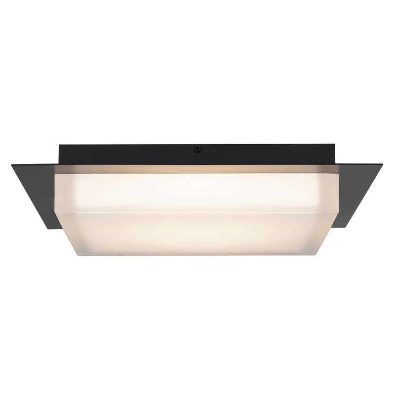 Plafonnier encastré carré à DEL intégré, 20 V, H 2,75 po x l 14 po x P 14 po, Noir