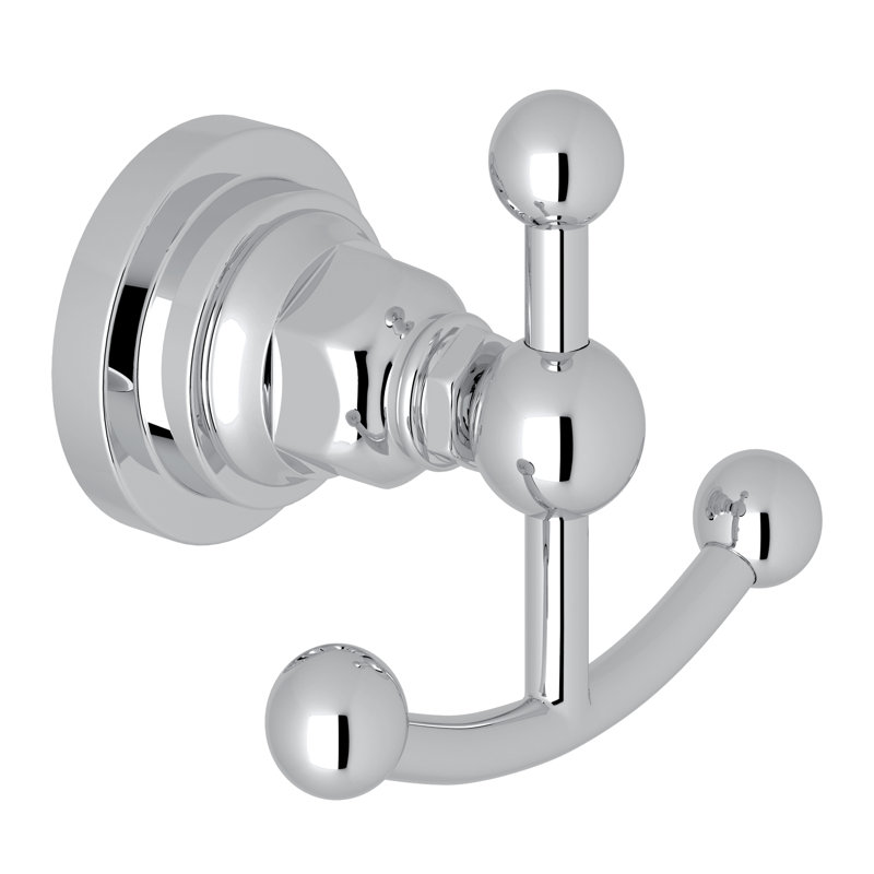San Giovanni Double Robe Hook, Polished Chrome
