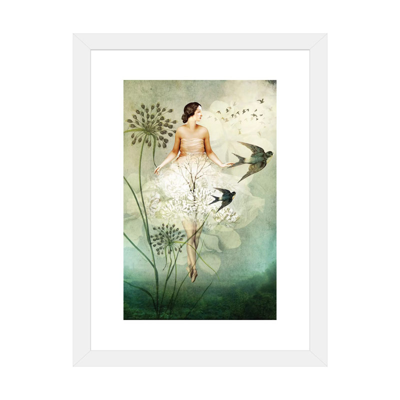 «Flyby» par Catrin Welz-Stein, reproduction, Papier encadré blanc, H 24 po x l 16 po x P 1 po