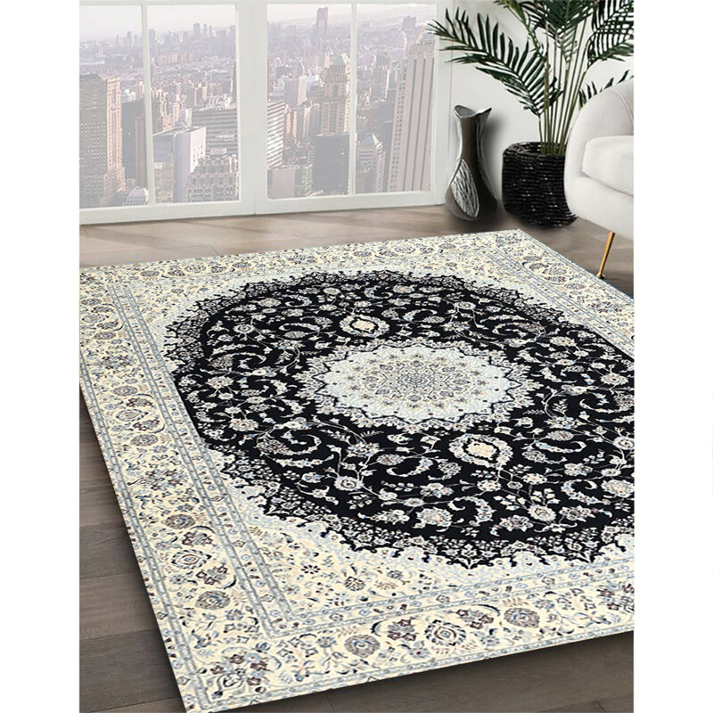 Tapis 100% traditionnel lavable à la machine 3482, Carré 7 pi