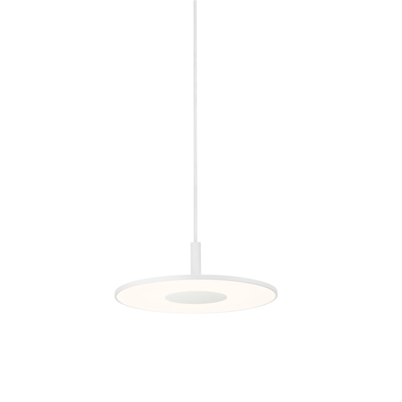 Circa Small White Geometric LED Pendant with USB Charging