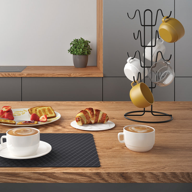Metaltex Mug Tree Countertop Coffee Cup Holder - Lava Collection