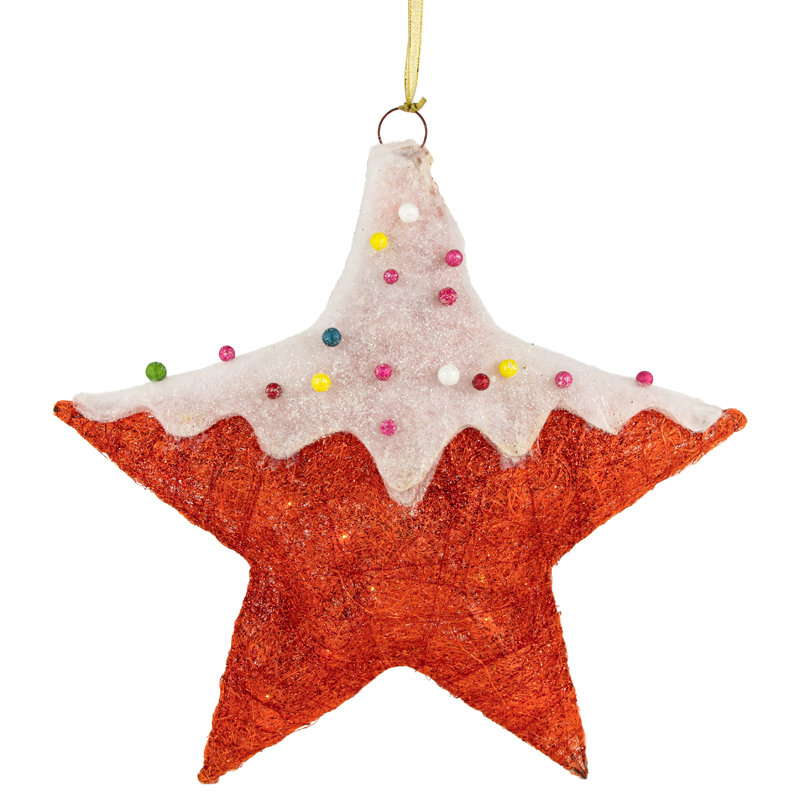 Décoration de fenêtre de Noël 18 po en forme d'étoile de sisal rouge et blanc