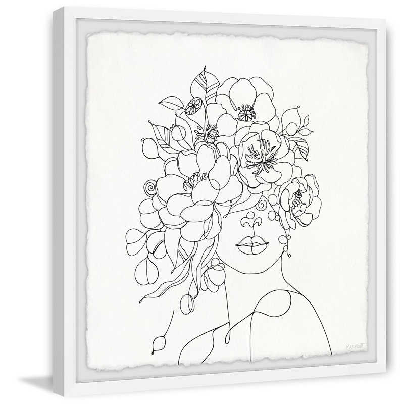 Flower Model - Single Picture Frame Print, 61cm H x 61cm W x 3.81cm D
