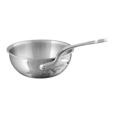 Mauviel M'cook 5-Ply Curved Splayed Saute Pan With Cast Stainless Steel Handle, 3.8-Qt