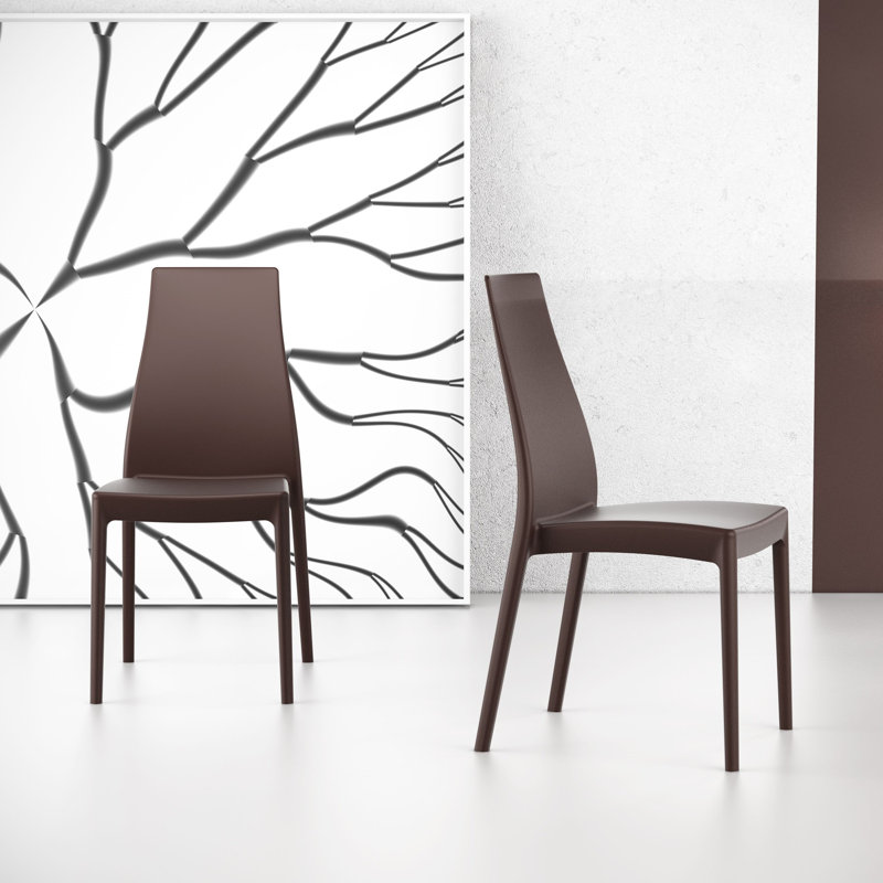 Mckenna 18.5'' H Stacking Side Chair, Brown