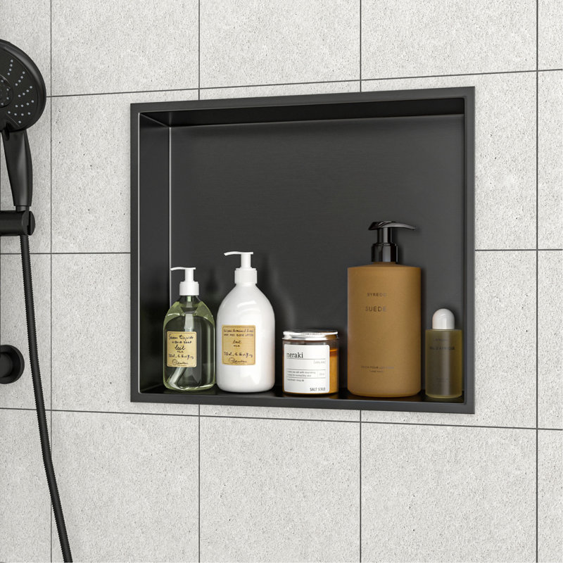 Stainless Steel Shower Niche, Gunmetal Black